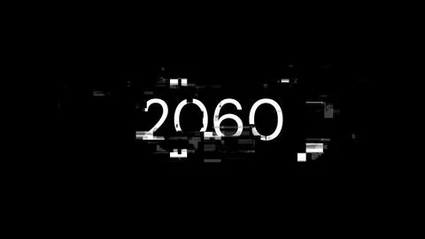 3D rendering 2060 text with screen effects of technological glitches イラスト素材