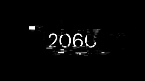 3D rendering 2060 text with screen effects of technological glitches 스톡 일러스트