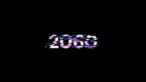 3D rendering 2060 text with screen effects of technological glitches Stock Illustration