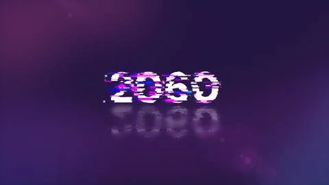 3D rendering 2060 text with screen effects of technological glitches Stock Illustration