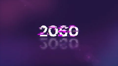 3D rendering 2060 text with screen effects of technological glitches Stock Illustration