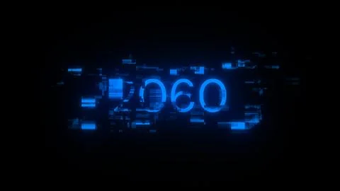 3D rendering 2060 text with screen effects of technological glitches Stock Illustration