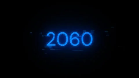 3D rendering 2060 text with screen effects of technological glitches Stock Illustration