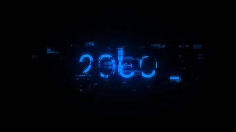 3D rendering 2060 text with screen effects of technological glitches Stock Illustration