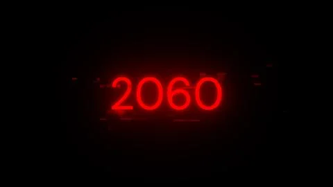 3D rendering 2060 text with screen effects of technological glitches Stock Illustration