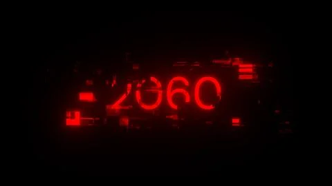 3D rendering 2060 text with screen effects of technological glitches イラスト素材