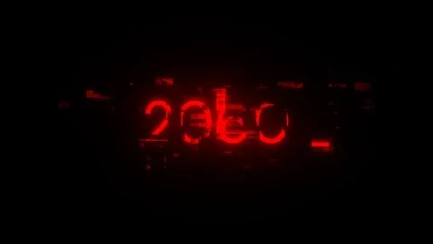 3D rendering 2060 text with screen effects of technological glitches イラスト素材