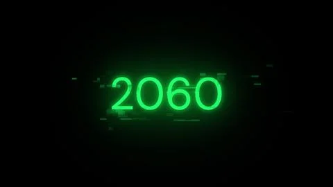 3D rendering 2060 text with screen effects of technological glitches Stock Illustration