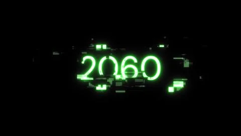 3D rendering 2060 text with screen effects of technological glitches Stock Illustration