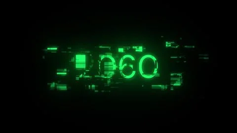3D rendering 2060 text with screen effects of technological glitches Stock Illustration