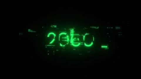 3D rendering 2060 text with screen effects of technological glitches Stock Illustration