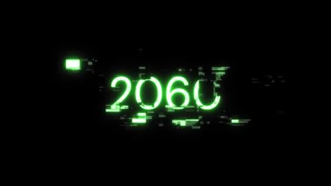 3D rendering 2060 text with screen effects of technological glitches Stock Illustration