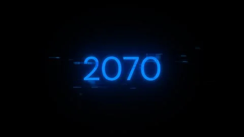 3D rendering 2070 text with screen effects of technological glitches Stock Illustration