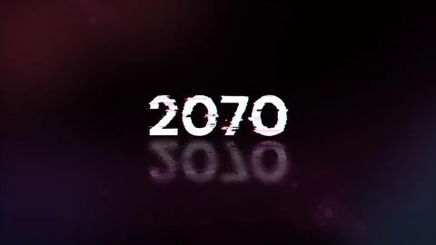 3D rendering 2070 text with screen effects of technological glitches Stock Illustration