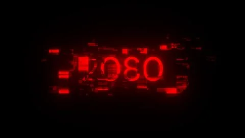 3D rendering 2080 text with screen effects of technological glitches Stock Illustration