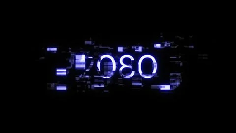 3D rendering 2080 text with screen effects of technological glitches Stock Illustration