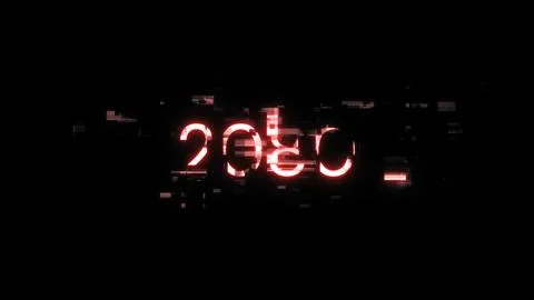 3D rendering 2080 text with screen effects of technological glitches Stock Illustration