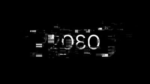 3D rendering 2080 text with screen effects of technological glitches Stock Illustration