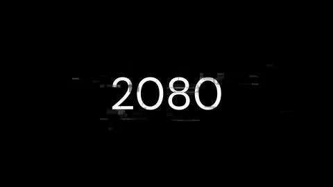 3D rendering 2080 text with screen effects of technological glitches Stock Illustration