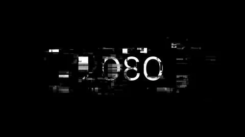 3D rendering 2080 text with screen effects of technological glitches Stock Illustration