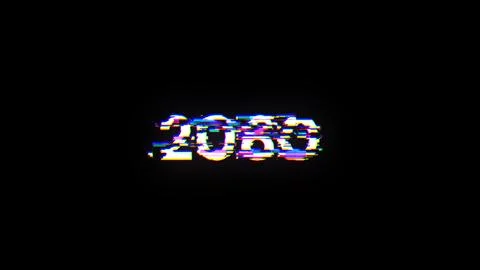 3D rendering 2080 text with screen effects of technological glitches Stock Illustration