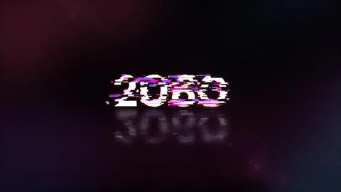 3D rendering 2080 text with screen effects of technological glitches Stock Illustration