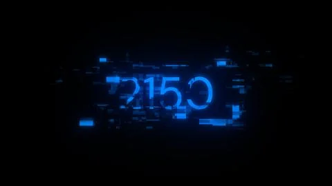 3D rendering 2150 text with screen effects of technological glitches Stock Illustration