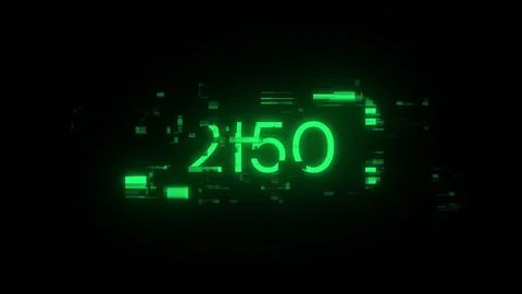 3D rendering 2150 text with screen effects of technological glitches Stock Illustration