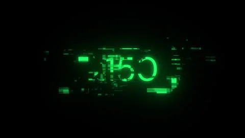 3D rendering 2150 text with screen effects of technological glitches Stock Illustration