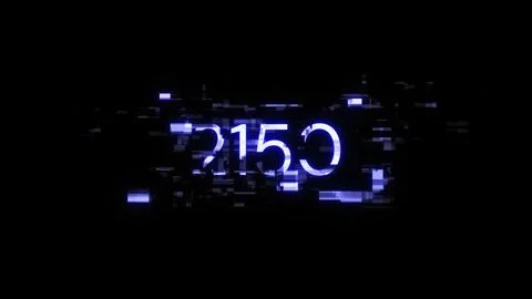 3D rendering 2150 text with screen effects of technological glitches Stock Illustration