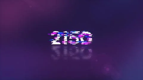 3D rendering 2150 text with screen effects of technological glitches Stock Illustration