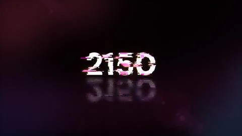 3D rendering 2150 text with screen effects of technological glitches Stock Illustration