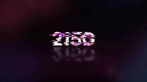 3D rendering 2150 text with screen effects of technological glitches Illustrazione stock