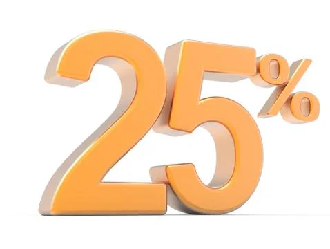 3d rendering of a 25% symbol Stock Illustration