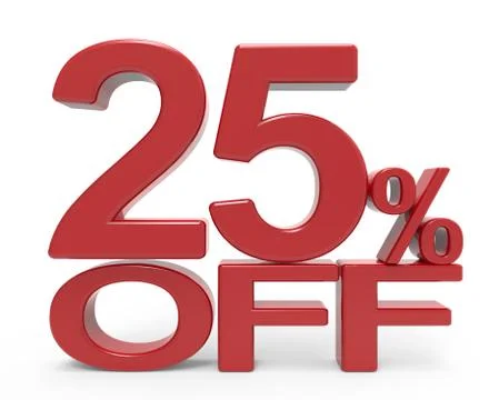 3d rendering of a 25% off symbol Stock Illustration