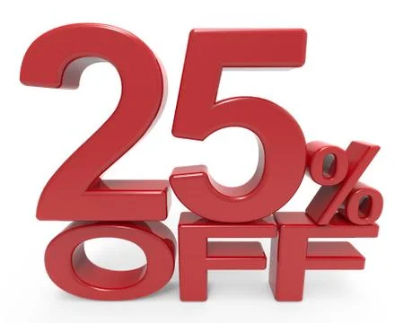 3d rendering of a 25% off symbol Stock Illustration