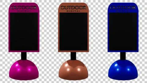 3d rendering of 3 billboard mockups in different colors Stock Illustration