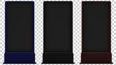 3d rendering of 3 digital billboard mockups in different colors Иллюстрация