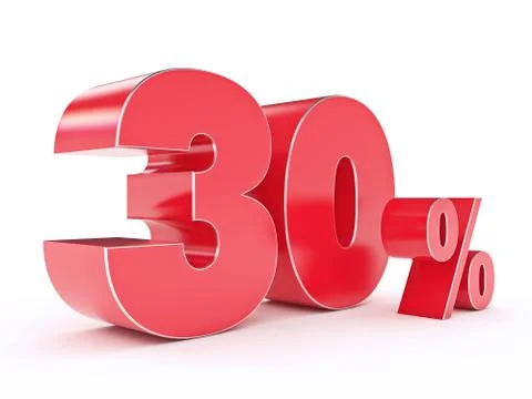 3D rendering of a 30 percent discount Stock Illustration
