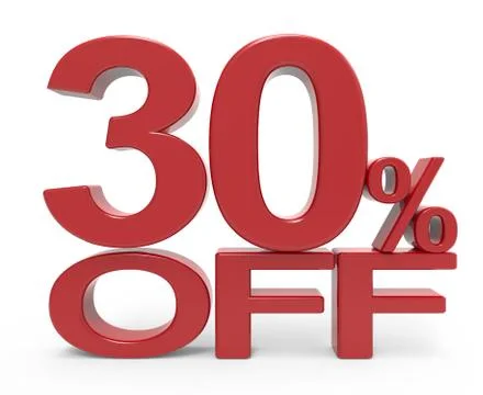 3d rendering of a 30% symbol Stock Illustration