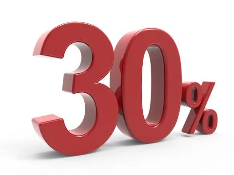 3d rendering of a 30% symbol Stock Illustration