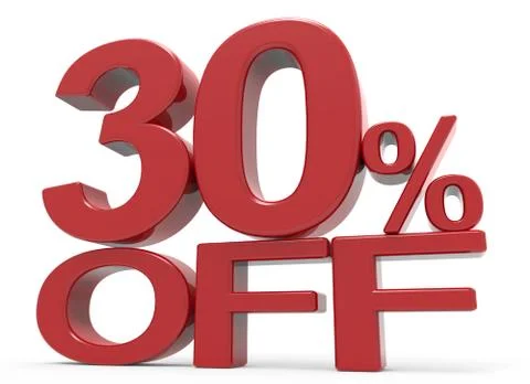 3d rendering of a 30% off symbol Stock Illustration
