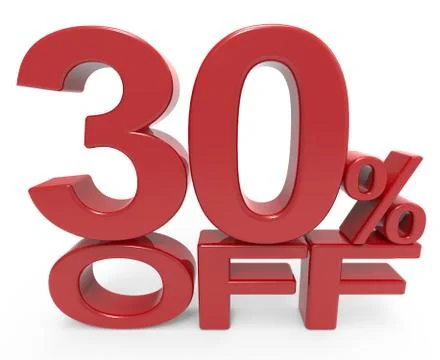 3d rendering of a 30% symbol Stock Illustration