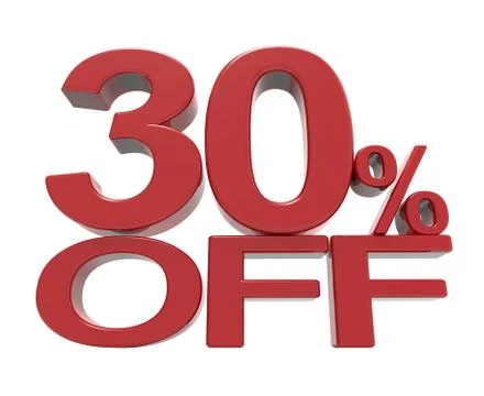3d rendering of a 30% symbol Stock Illustration