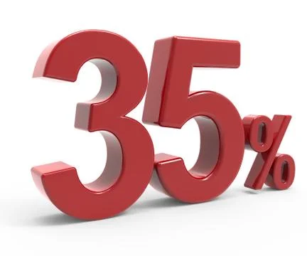 3d rendering of a 35% symbol Stock Illustration
