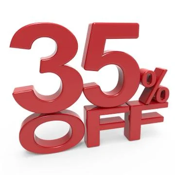 3d rendering of a 35% symbol Stock Illustration