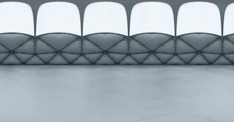 3D rendering. 360 degree HDRI map. A round room with soft, safe walls and whi 库存插图