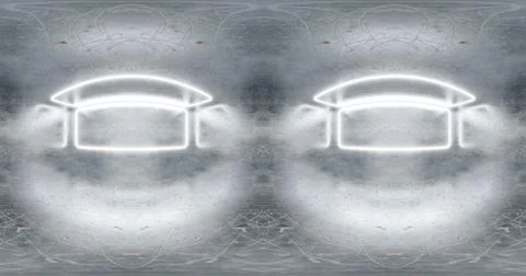 3d rendering. 360 degree spherical seamless vr panorama. Abstract empty white Stock Illustration