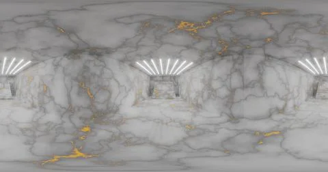 3d rendering. 360 degree spherical seamless vr panorama. Abstract empty white Stock Illustration