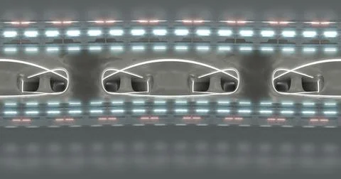 3d rendering. 360 degree spherical seamless vr panorama. Abstract empty dark Stock Illustration